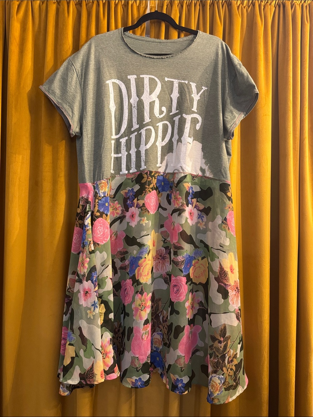 Girls' Green 'Dirty Hippie' Floral Camouflage Casual Dress
